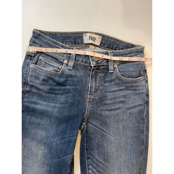 Paige Womens Jeans Verdugo Ankle Stretch Low Rise Distressed Blue Size 26 - Picture 3 of 10